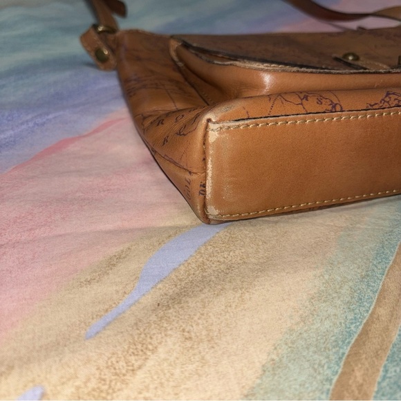 Patricia Nash Leather Kenilworth Signature Map Riot Rust Crossbody Bag - Picture 9 of 12